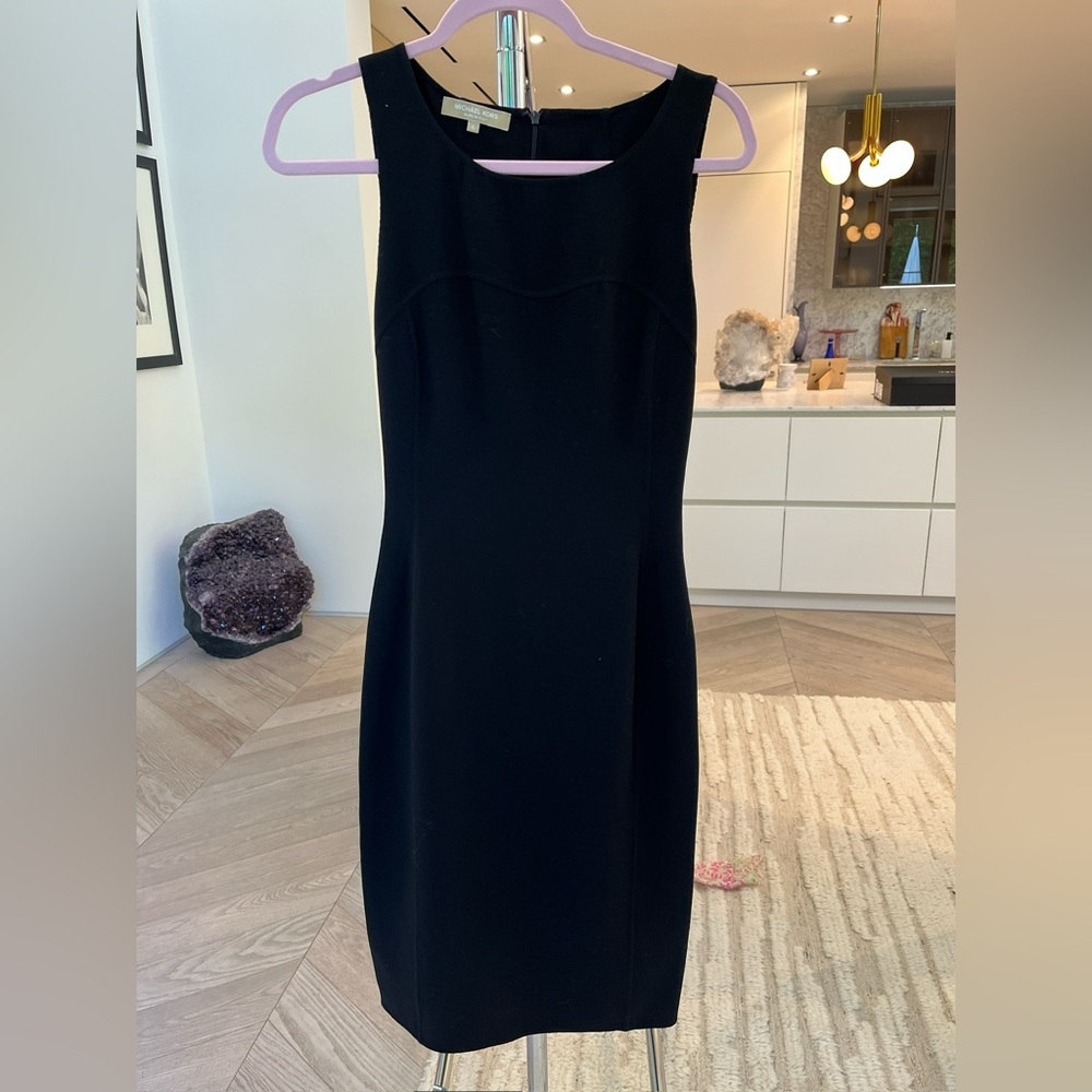 Michael Kors Black Sheath Midi Dress